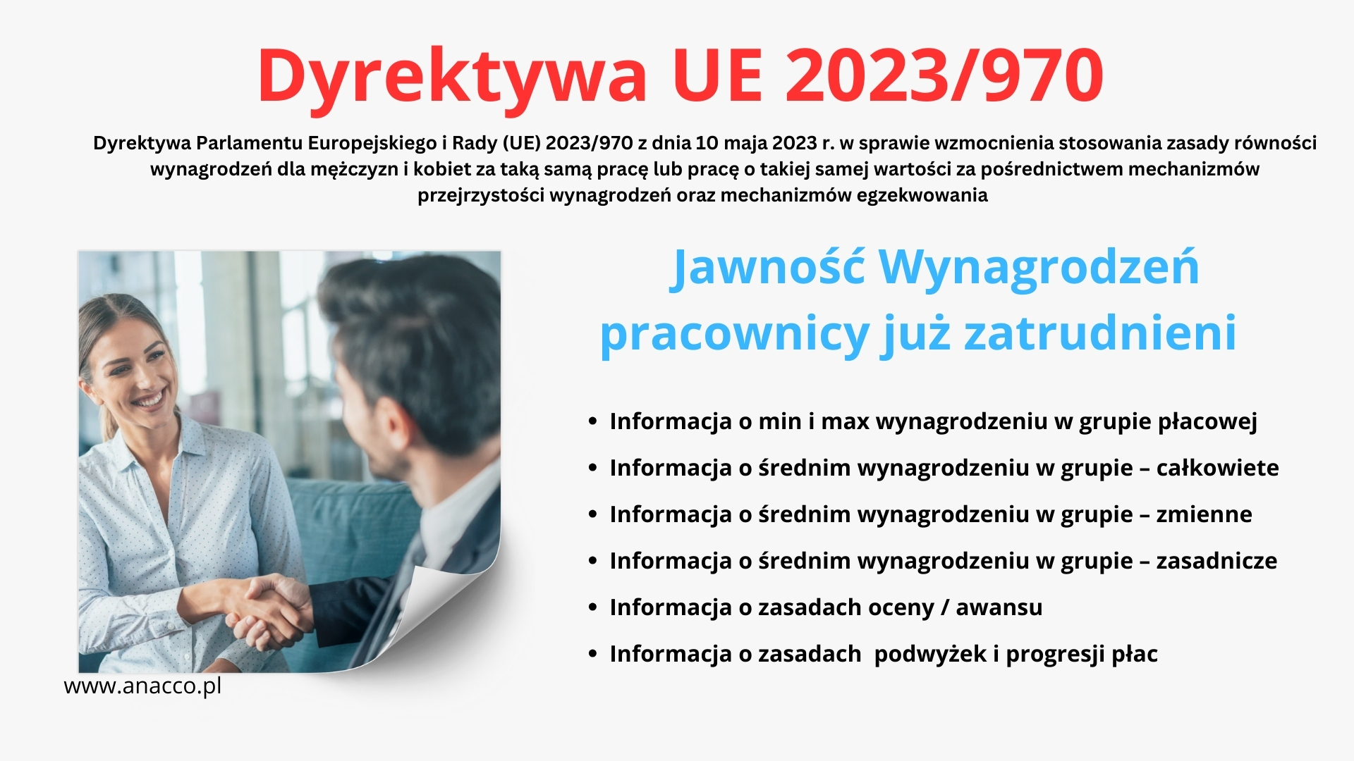 Dyrektywa UE 2023-970 - Jawność Wynagrodzeń – zatrudnieni pracownicy