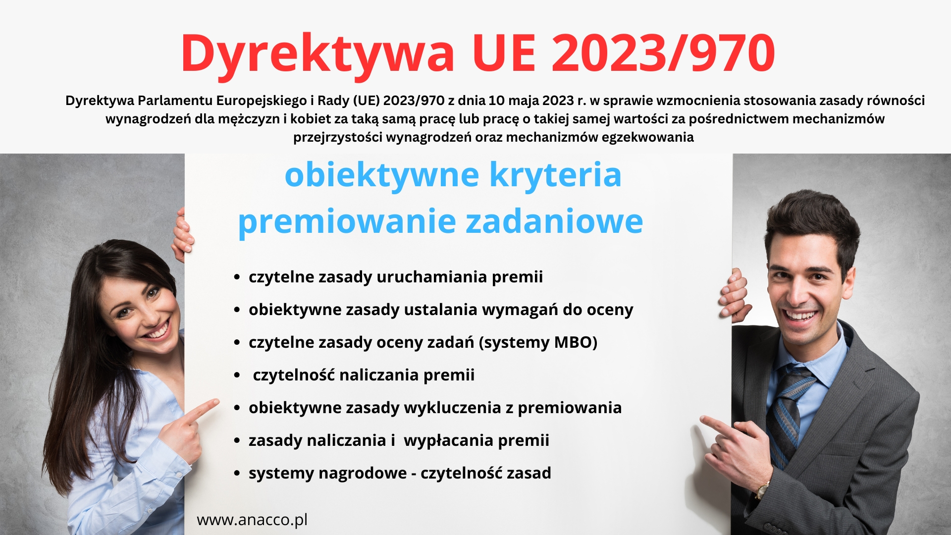 Dyrektywa UE 2023-970 – obiektywne kryteria – premia zadaniowa