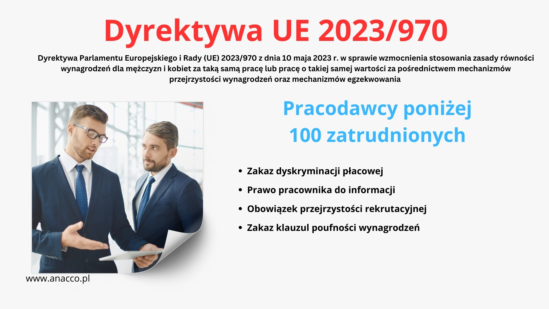 Dyrektywa UE 2023970 – Pracodawcy poniżej 100 osób – obowiązki