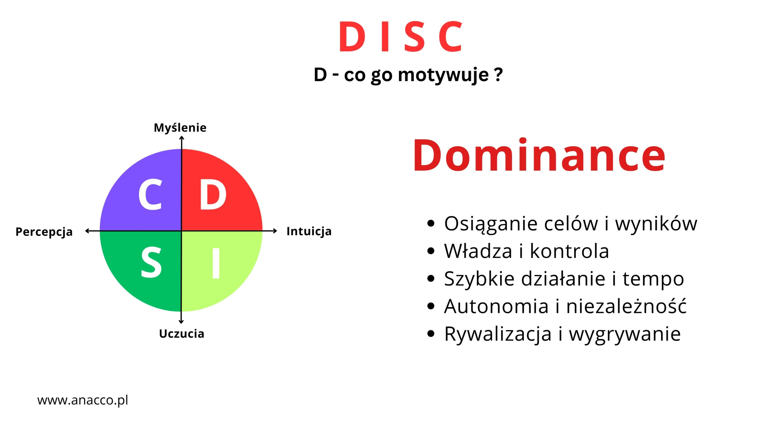 DISC – styl D - badanie stylów zachowań – mentoring