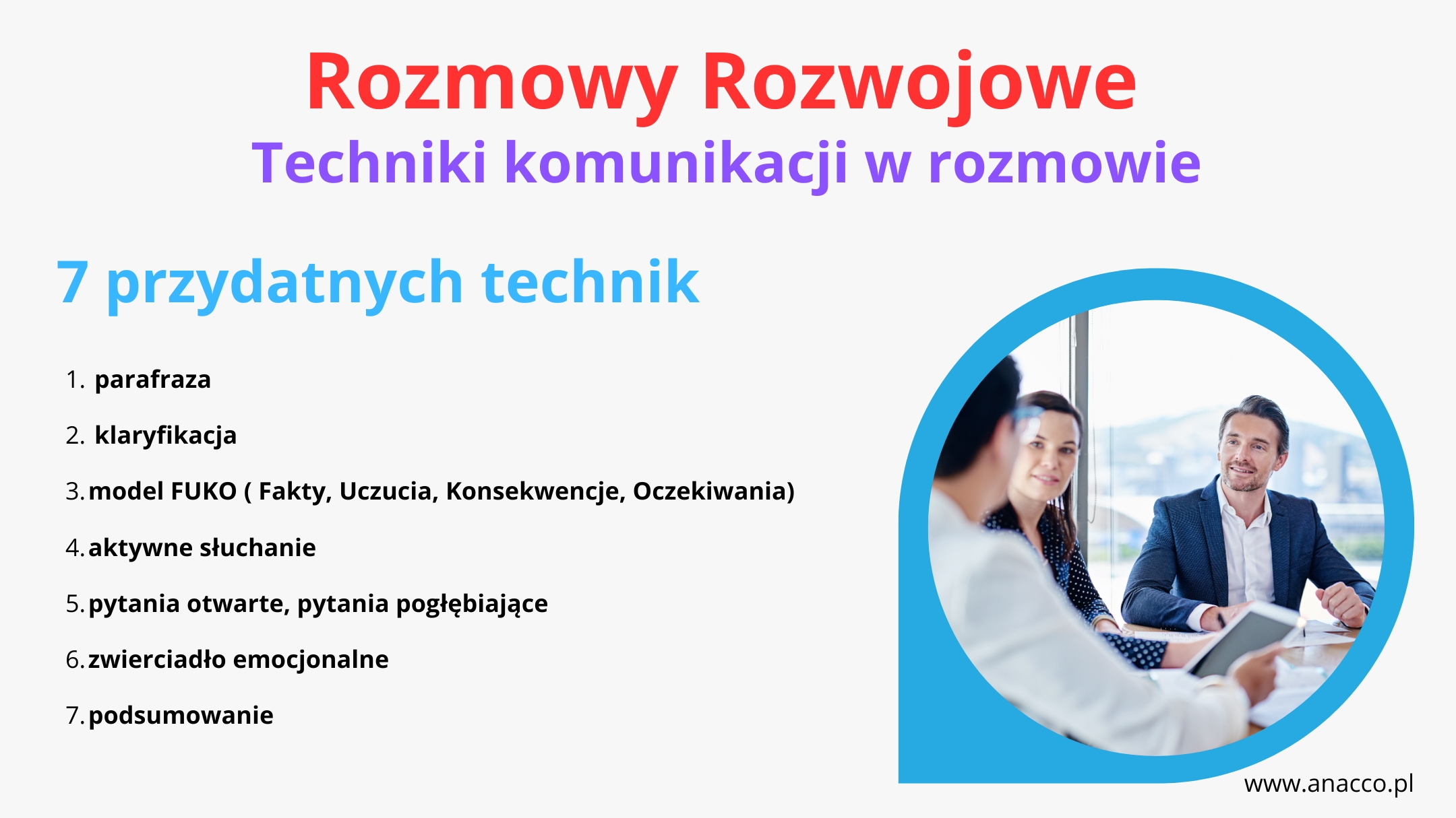 Techniki komunikacyjne w rozmowie rozwojowej